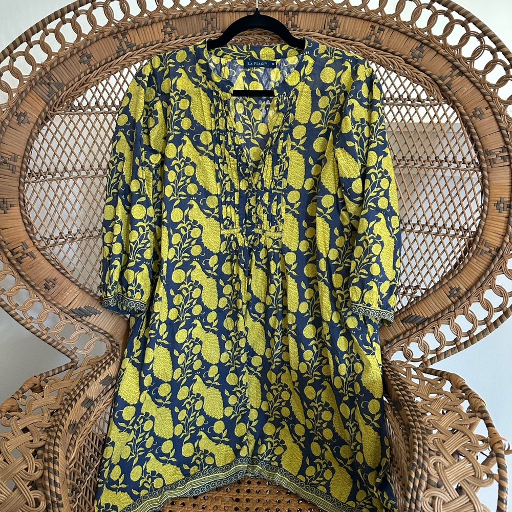 La Plage Floral Yellow and Blue Women's Tunic